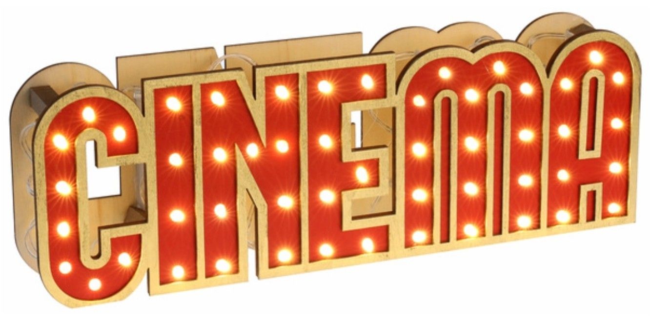 Déco Lettres CINÉMA lumineuses 30 cm, Cinéma