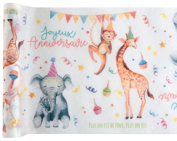 Santex Chemin De Table Animaux Zoo Party 30cm X 5m Joyeux Anniversaire Pour Enfant Ameublement Et Decoration Cuisine Et Maison Dwteam In