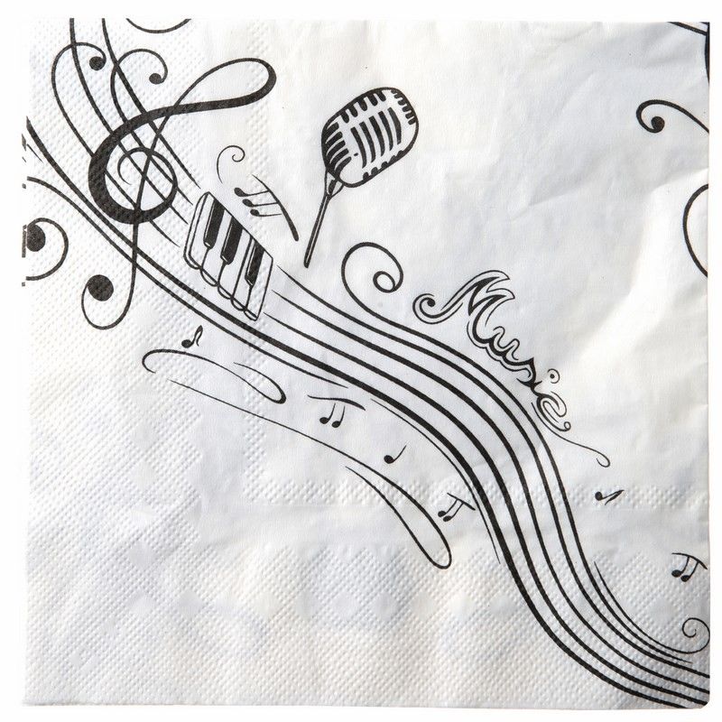 Sachet Serviettes De Table Notes De Musique Articles De Fete Decoration Mariage Deco De Table Anniversaire