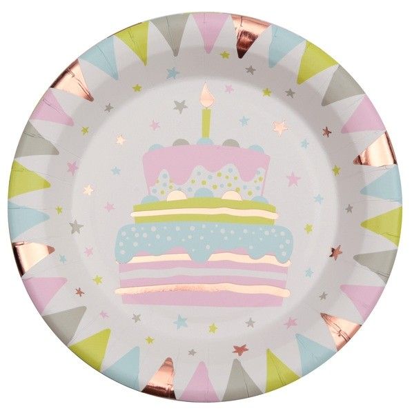 Santex 7230 99 Lot De 10 Assiettes Anniversaire 1 An En Carton Brillant Articles De Fete Decoration Mariage Deco De Table Anniversaire