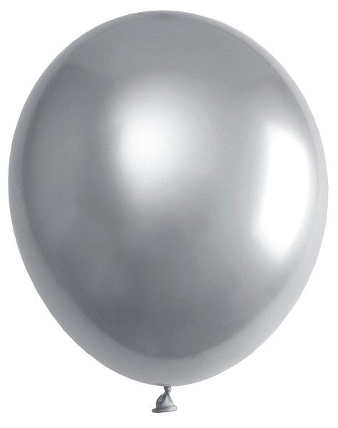 Ballon métallisé argent 30 cm en sachet de 6 pièces.