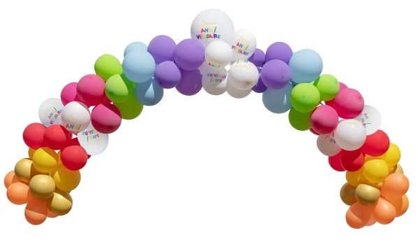 SANTEX 8024-99, Arche ballons 50 ballons Joyeux Anniversaire coloré