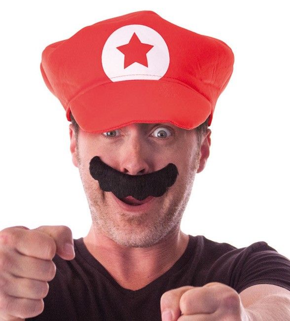 Costume de Super Mario Bros avec Chapeau et Moustache pour Homme