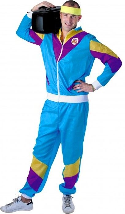 Party Pro 865113 Jogging 80 s bleu adulte