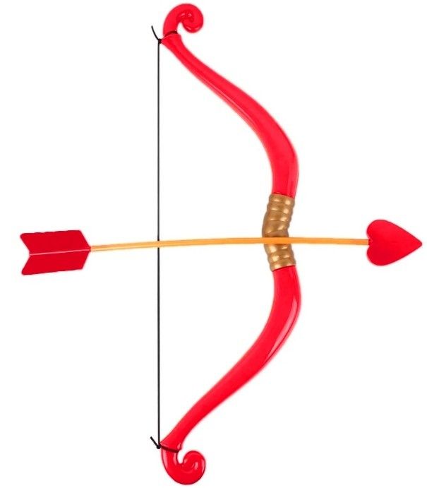 Arc de Cupidon 58cm en plastique Rouge avec flèche