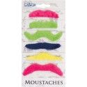 Set de 6 moustaches Fantaisie colorées