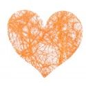 Chaks 0214-17, Sachet de 100 Coeurs Romance, Orange