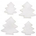 Chaks 0216-97, Sachet de 12 SAPINS paillettes 3cm/4,5cm, Blanc 