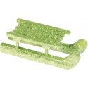 Chaks 0303-91, Sachet de 4 petites Luges 6,5cm en bois, Vert pailleté 