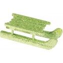 Chaks 0303-91, Sachet de 4 petites Luges 6,5cm en bois, Vert pailleté 