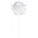 Chaks 0311-00, Set de 6 Roses diam 5cm sur tige, Blanc