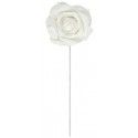 Chaks 0312-00, Set de 2 Grandes Roses diam 10cm sur tige, Blanc