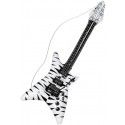 Guitare Rock gonflable Zébrée blanc/noir 95cm