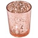 Chaks 0515-79, LOT de 6 Bougeoirs Vase effet métal, Rose Gold