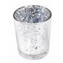 Chaks 0515-80 - LOT de 6 Bougeoirs Vase effet métal, Argent