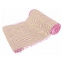 Chaks 1020, Chemin de table Jute naturelle avec chevrons et franges roses