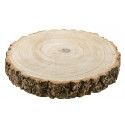 Chaks 10450, Grand Rondin en bois naturel épais (4cm) plat 24-28cm