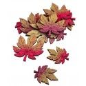 Chaks 10461, Sachet de 8 Feuilles Automne rouge/naturel en bois, à disperser 4,5cm