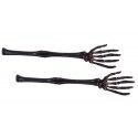 Chaks 10525, Lot de 2 Couverts à saladier bras squelette 32cm Noirs