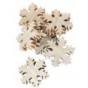 Chaks 10730, Sachet de 12 Flocons de neige en bois naturel 4cm à disperser