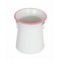 Chaks 10965, Petit Pot à lait en métal BLANC & ROSE avec 2 anses 6cm