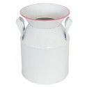 Chaks 10967, Pot à lait en métal BLANC & ROSE avec poignées 17,5 cm