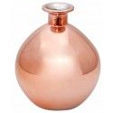 Vase Boule en verre ø12,5 x 14,5 cm, métallisé Rose Gold