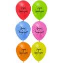 Lot 10 ballons Joyeux Anniversaire colorés 25cm