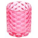 Chaks 12672-05, LOT de 8 Photophores Porte-bougie Bradley verre 8,8cm Framboise