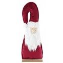 Chaks 12896, Grand Centre de table Père Noël bordeaux velours avec barbe 31cm sur socle