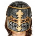 Casque médiéval intégral argent/or, Enfant