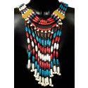 Chaks 82 187124, Grand Collier Shania indien perles en bois multicolores