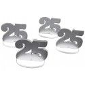 Chaks 20002, Set de 4 Marque-places Anniversaire 25 ans, argent