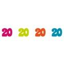 Chaks 20015, Sachet de 100 confettis de table anniversaire 20 ans