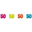 Chaks 20019, Sachet de 100 confettis de table anniversaire 50 ans colorés