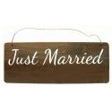 PANCARTE bois naturel Just Married 35cm