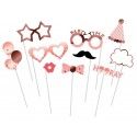 P'TIT Clown re22740 - Set photobooth 10 pièces Rose gold