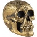 P'TIT Clown re23012, Crâne de squelette décoré doré 20 cm