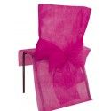 Lot 10 HOUSSES DE CHAISE avec noeud en intissé, Fuchsia