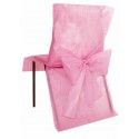 Lot 10 HOUSSES DE CHAISE avec noeud en intissé, Rose