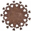 Pack de 5 CENTRES de table PERFORÉS ø 73 cm, Chocolat (avec confettis)