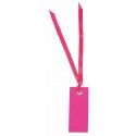 Sachet de 12 marque places rectangle AVEC ruban, Fuchsia