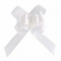 SANTEX 3557-1-14, Sachet 10 petits noeuds automatiques flower pailletés, Blanc