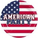 Sachet de 10 Assiettes Américan Party USA 23cm