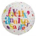 SANTEX 4817-99-20, Sachet de 2 lanternes Joyeux Anniversaire FESTIF 20cm, Multicolore