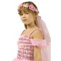 Chaks 83 486573, Couronne de fleurs avec voile rose, enfant