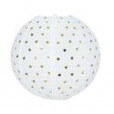 Party Pro 502118M, Boule Japonaise Blanche à Pois Or 35 cm taille M