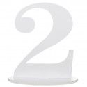 Grand chiffre vertical déco 16cm, Chiffre 2 Blanc