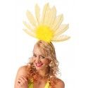 Coiffe Samba plumes néon JAUNE