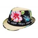 Chapeau Borsalino Ibiza hibiscus